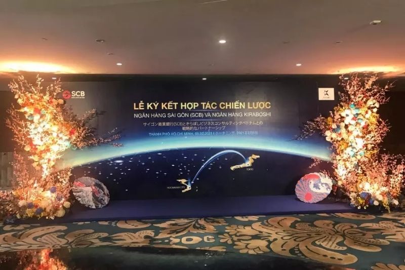 Mẫu ph&ocirc;ng nền lễ k&yacute; kết hợp t&aacute;c chiến lược giữa ng&acirc;n h&agrave;ng