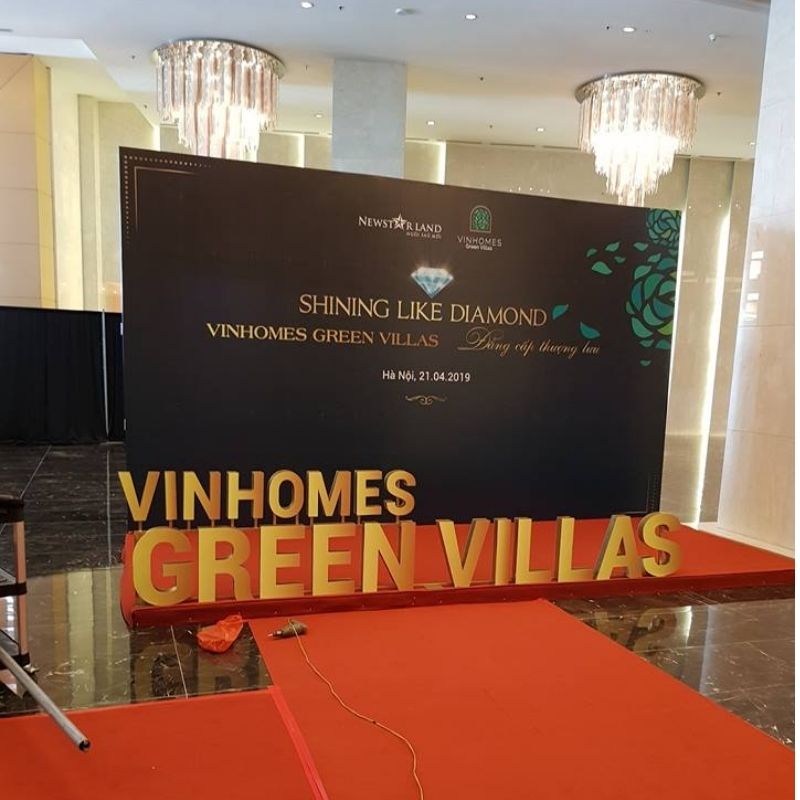 Mẫu backdrop s&acirc;n khấu cho vinhomes green villas