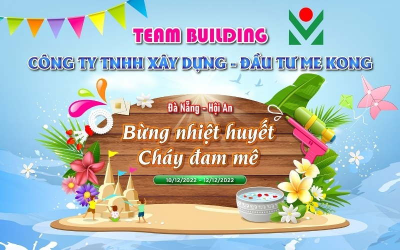 Mẫu backdrop team building năng động