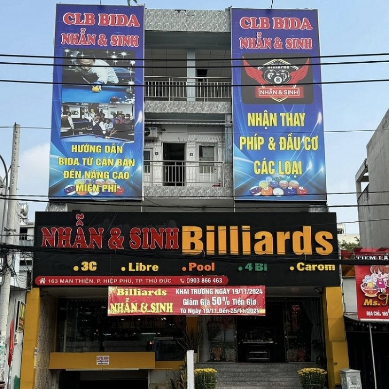 Mẫu bảng hiệu clb bida nhẫn sinh