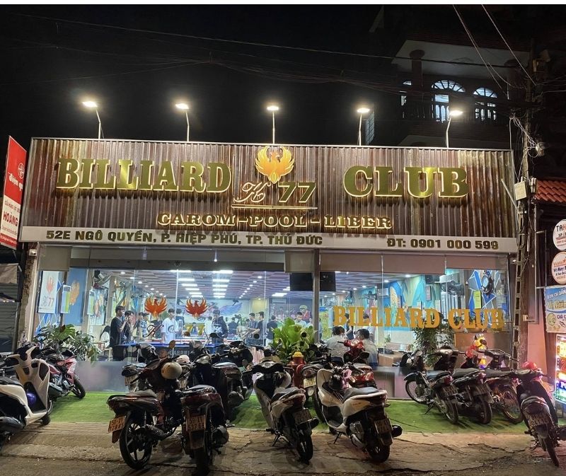 Bảng hiệu bida nền t&ocirc;n s&oacute;ng kết hợp chữ nổi inox