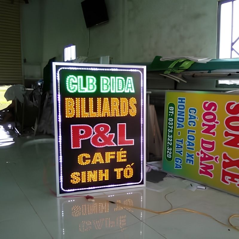 Biển vẫy hộp đ&egrave;n led cho qu&aacute;n bida