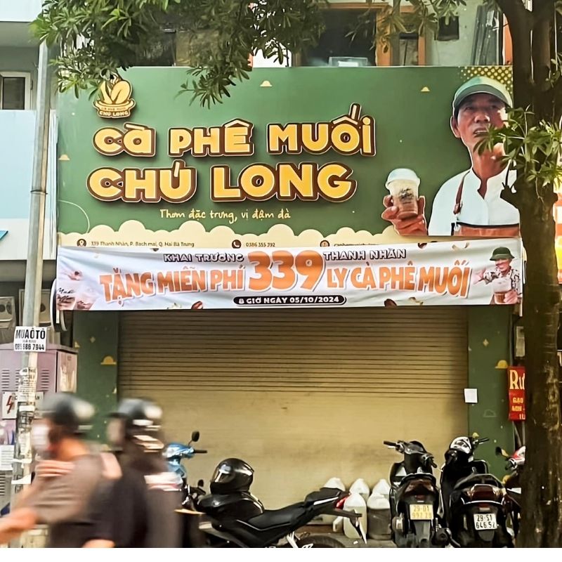 Mẫu bảng hiệu cafe muối ch&uacute; long