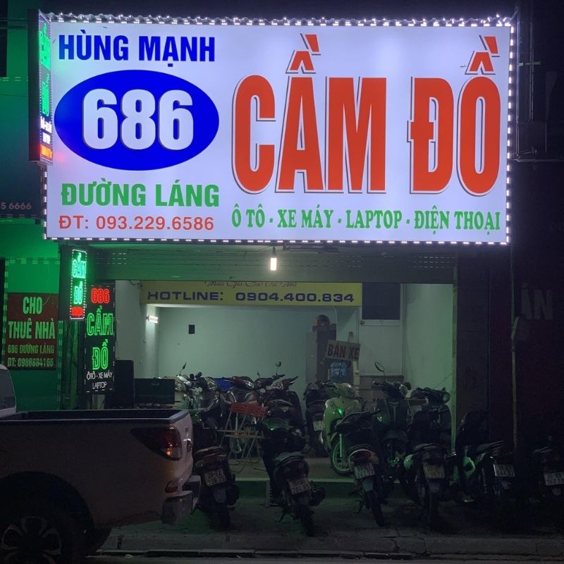 Mẫu bảng hiệu tiệm cầm đồ đẹp Hùng Mạnh