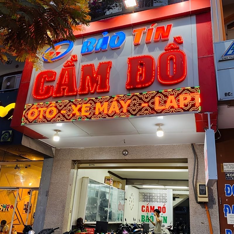 Mẫu bảng hiệu cầm đồ kết hợp LED ma trận