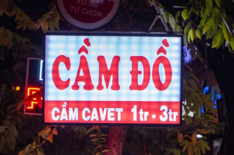 Bảng hiệu tiệm cầm đồ dạng hộp đèn