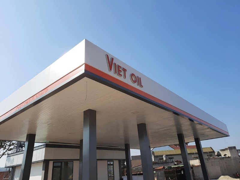Mẫu bảng hiệu c&acirc;y xăng Viet Oil