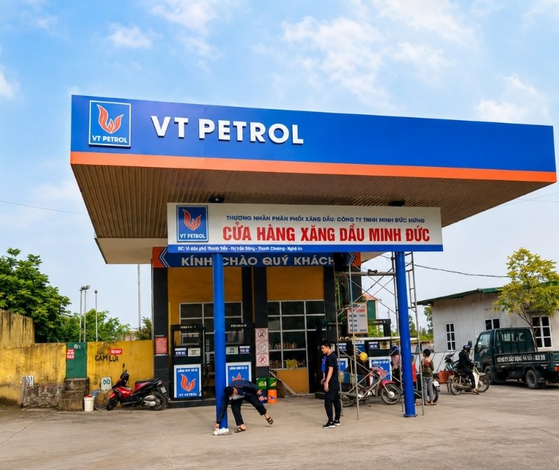 Mẫu bảng hiệu c&acirc;y xăng VT Petrol