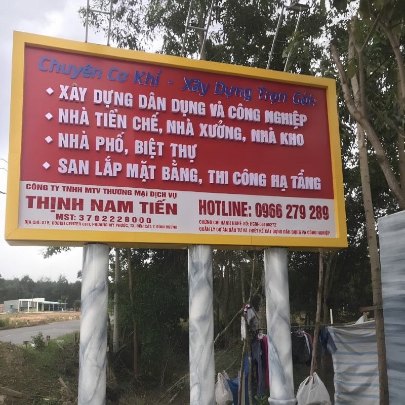 Mẫu bảng hiệu xưởng cơ kh&iacute;, x&acirc;y dựng