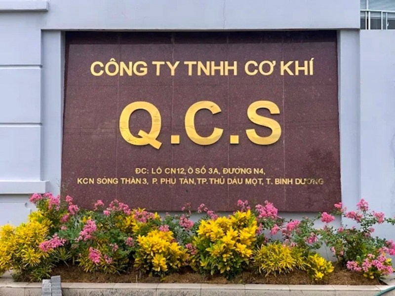 Mẫu bảng hiệu c&ocirc;ng ty cơ kh&iacute; Q.C.S