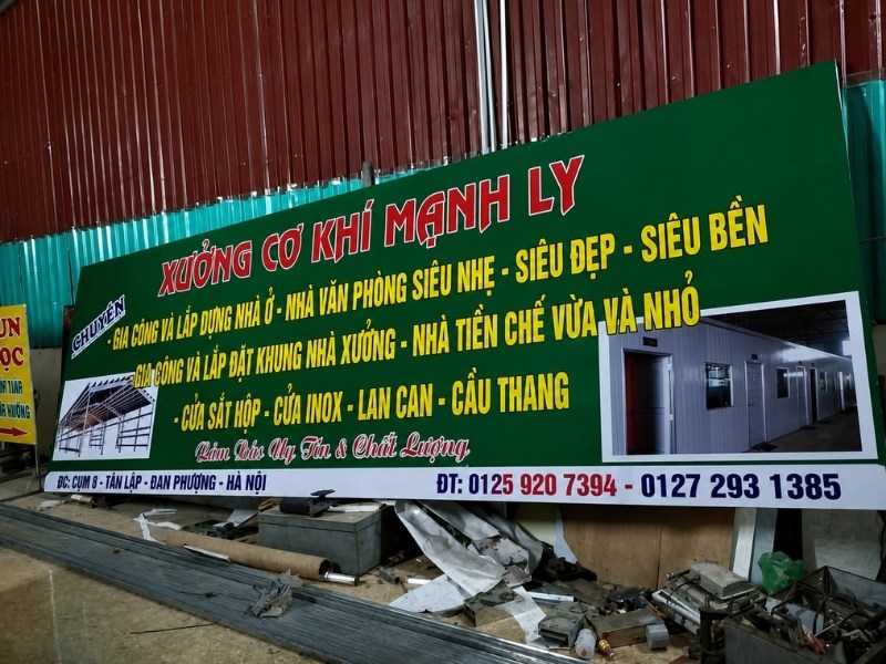 Mẫu bảng hiệu xưởng cơ kh&iacute; mạnh ly