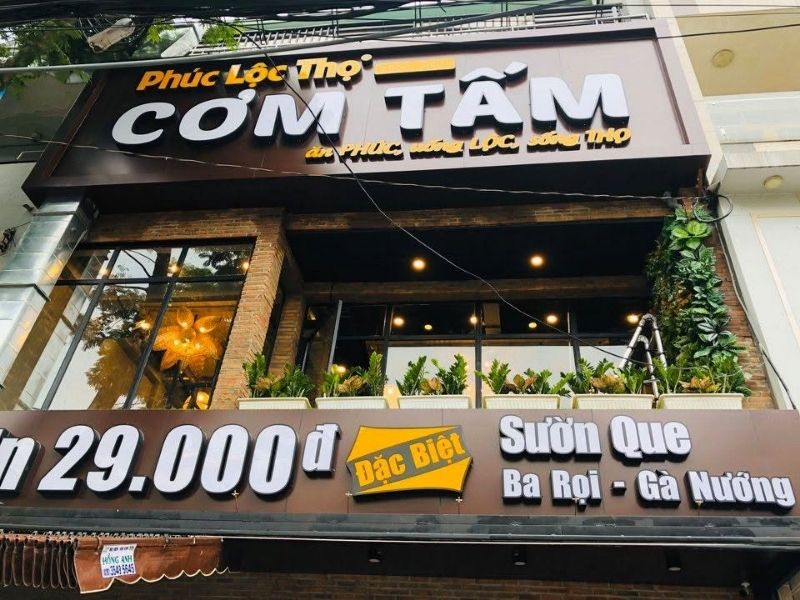 Mẫu bảng hiệu cơm tấm Ph&uacute;c Lộc Thọ
