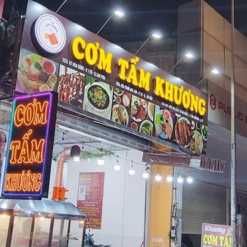 Mẫu bảng hiệu cơm tấm Khương