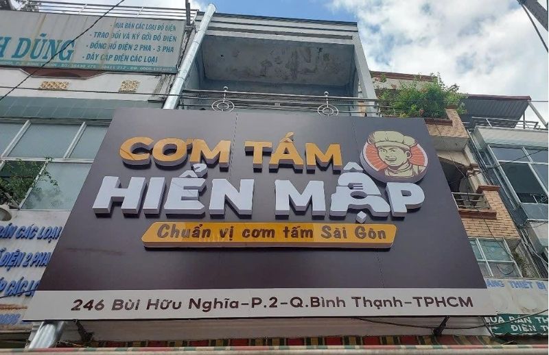 Mẫu bảng hiệu cơm tấm Hiển Mập