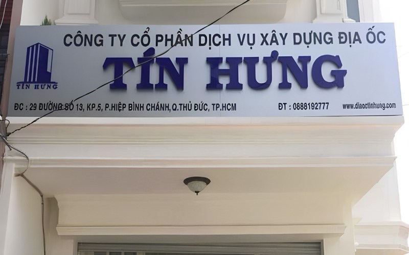 Mẫu bảng hiệu c&ocirc;ng ty x&acirc;y dựng T&iacute;n Hưng