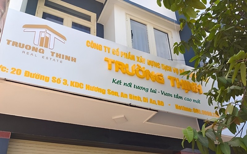 Mẫu bảng hiệu c&ocirc;ng ty x&acirc;y dựng Trường Thịnh