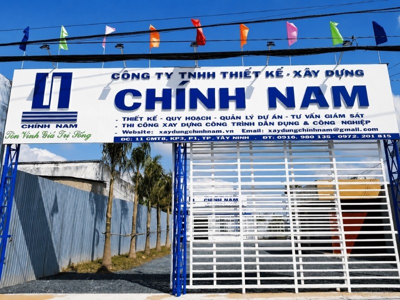 Thiết kế bảng hiệu c&ocirc;ng ty x&acirc;y dựng theo y&ecirc;u cầu