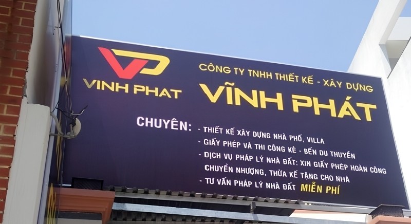 Bảng hiệu quảng c&aacute;o c&ocirc;ng ty x&acirc;y dựng chất liệu bạt hiflex