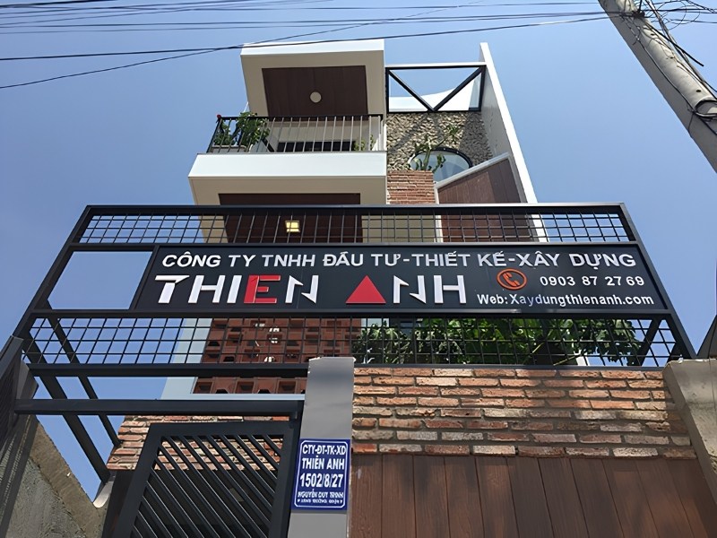 Mẫu bảng hiệu c&ocirc;ng ty x&acirc;y dựng Thi&ecirc;n Anh