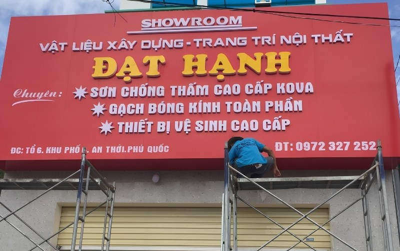 Mẫu bảng hiệu c&ocirc;ng ty x&acirc;y dựng Đạt Hạnh