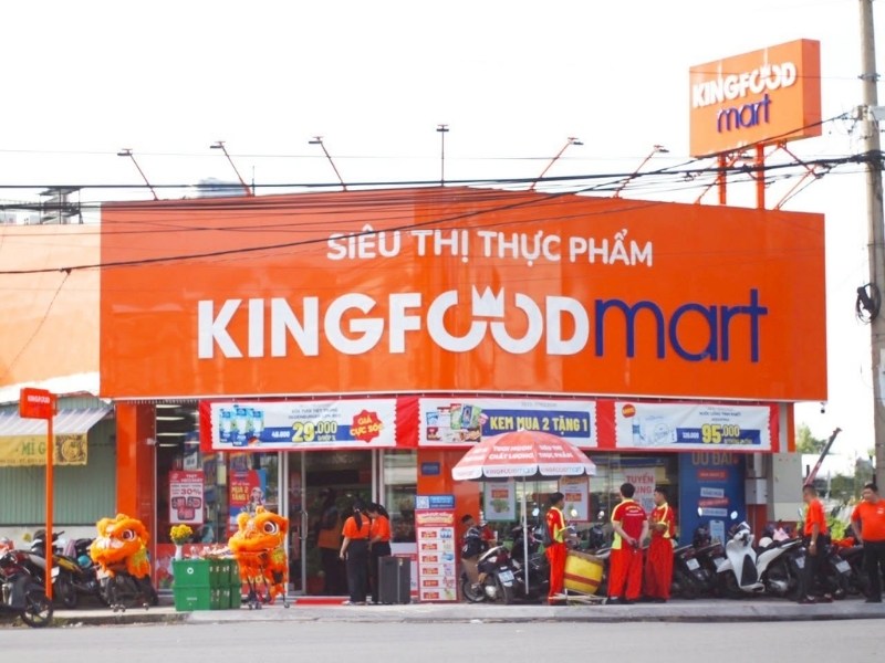 Mẫu bảng hiệu si&ecirc;u thị thực phẩm KingFood mart