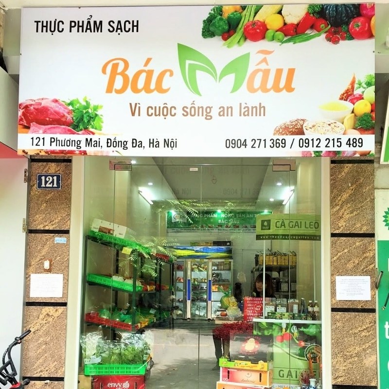 Mẫu bảng hiệu cửa h&agrave;ng thực phẩm sạch, hoa quả tươi
