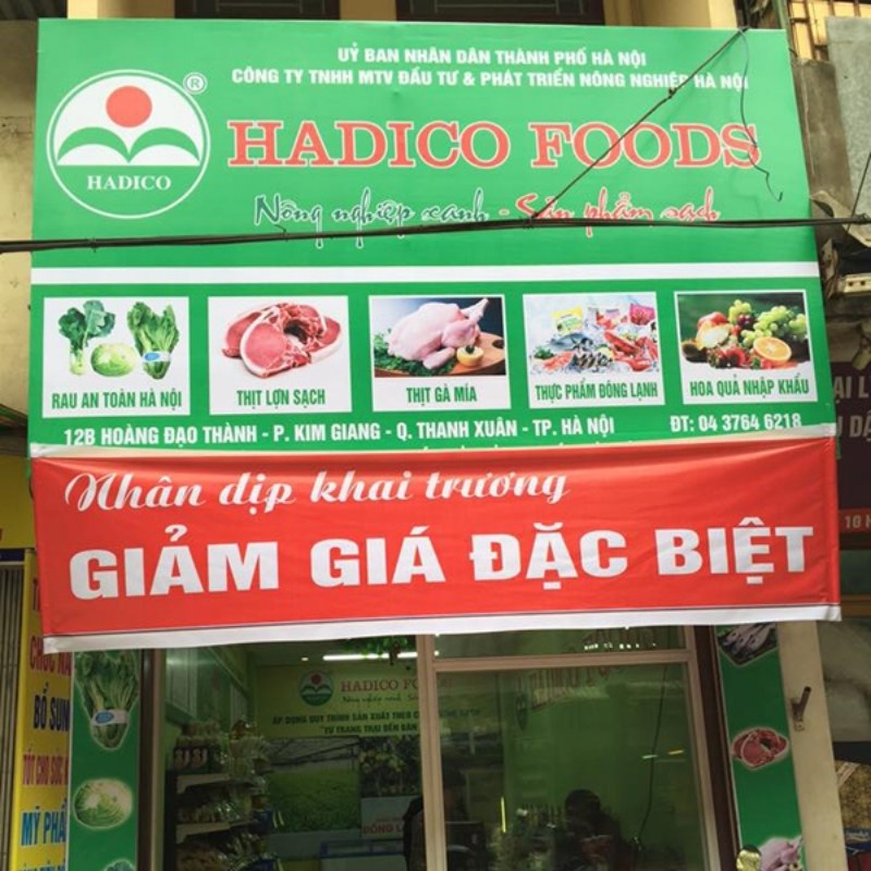 Mẫu biển quảng c&aacute;o thực phẩm sạch Hadico Foods