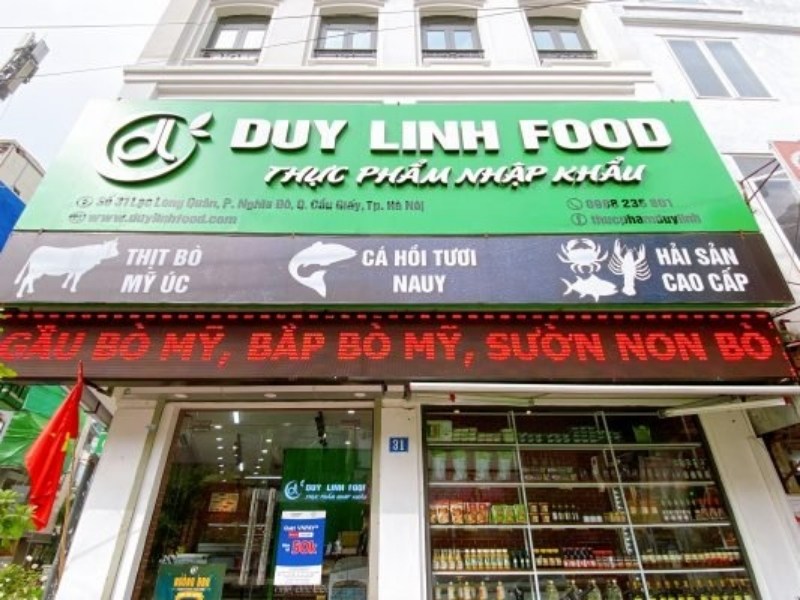 Mẫu bảng hiệu cửa h&agrave;ng thực phẩm Duy Linh Food