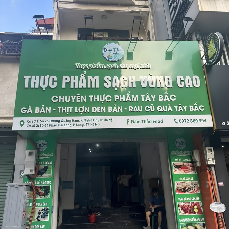 Mẫu bảng hiệu cửa h&agrave;ng thực phẩm sạch v&ugrave;ng cao