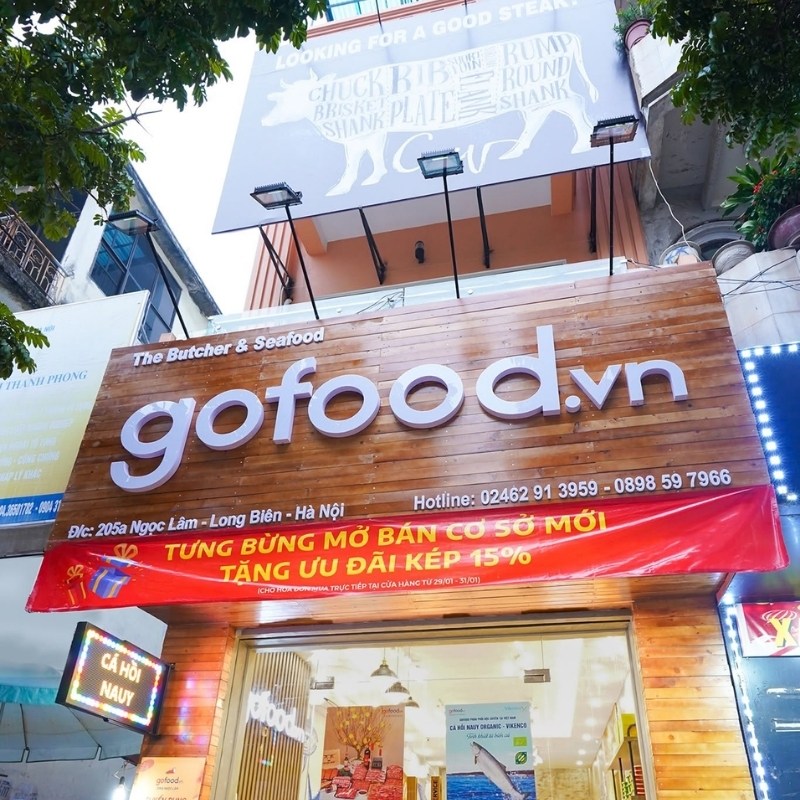 Mẫu bảng hiệu quảng c&aacute;o thực phẩm sạch gofood