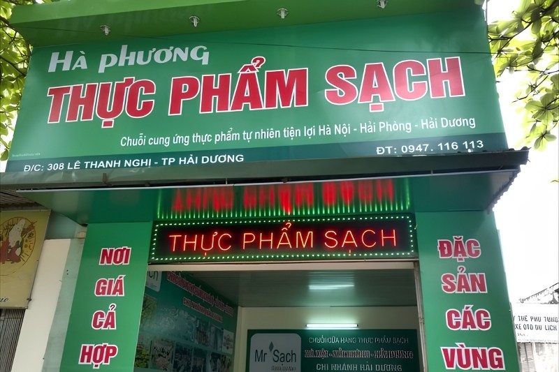 Biển quảng c&aacute;o cửa h&agrave;ng thực phẩm sạch đ&egrave;n LED ma trận