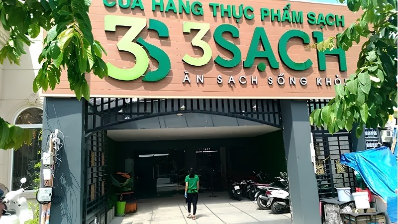 Mẫu bảng hiệu cửa h&agrave;ng thực phẩm sạch 3S