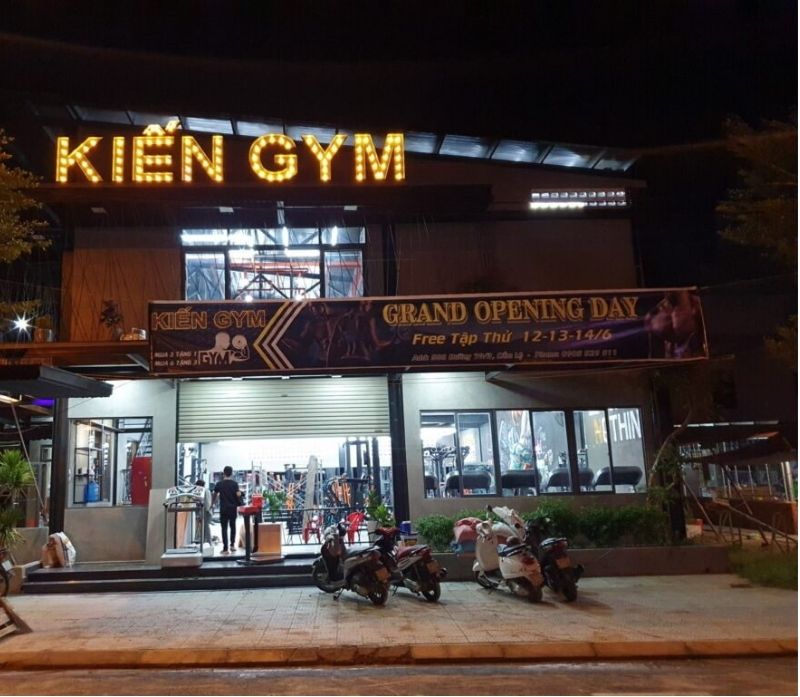 Mẫu bảng hiệu Gym chữ nổi gắn LED