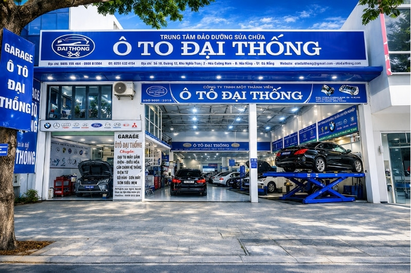 Mẫu bảng hiệu m&agrave;u xanh dương cho showroom &ocirc; t&ocirc;