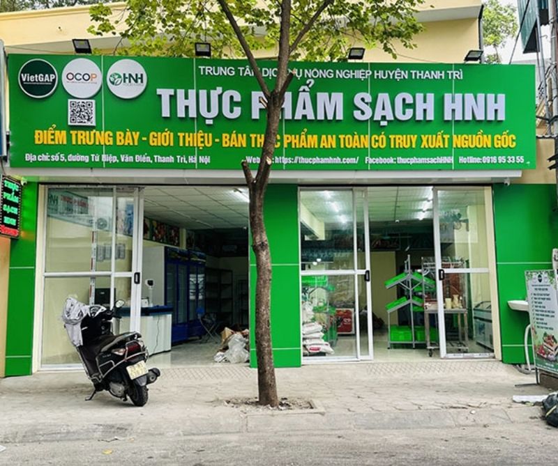 Mẫu bảng hiệu xanh l&aacute; c&acirc;y cho ng&agrave;nh thực phẩm
