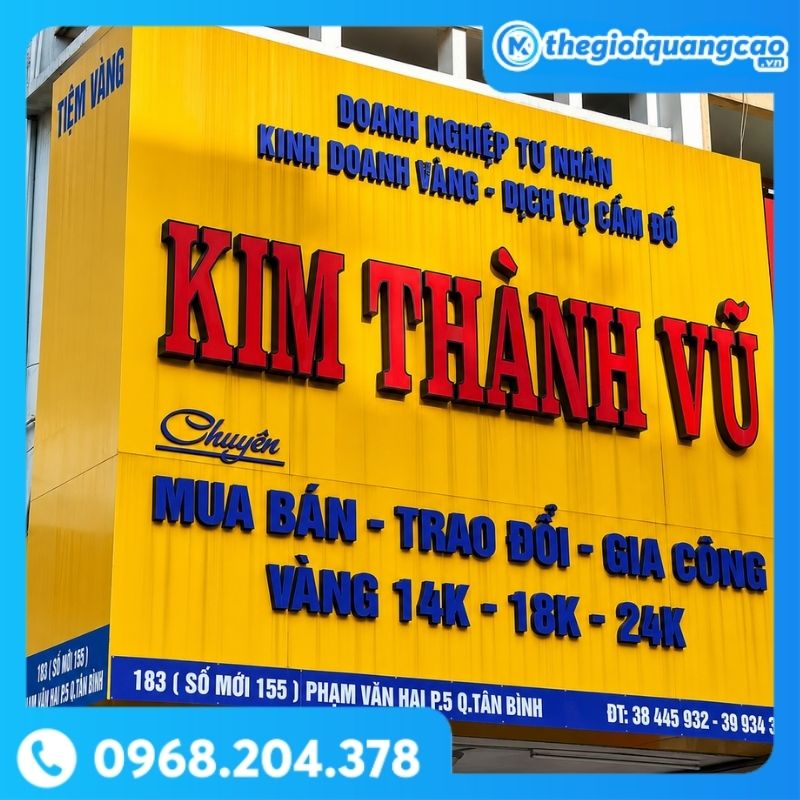 Bảng Hiệu Nền Vàng Chữ Đỏ