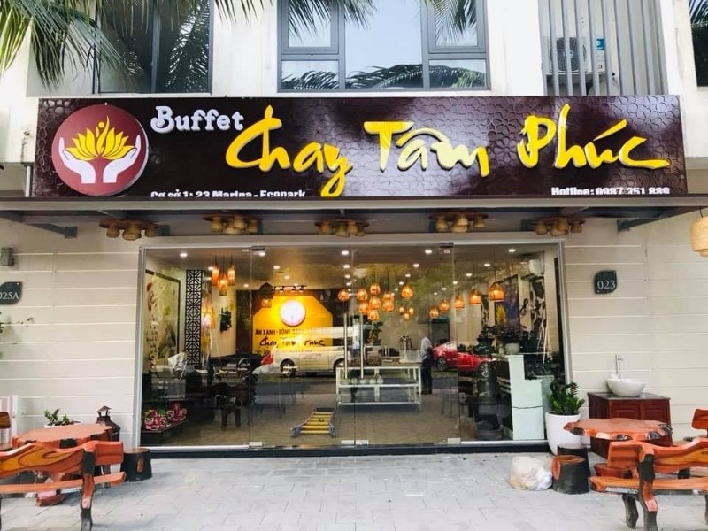 Mẫu bảng hiệu buffet chay T&acirc;m Ph&uacute;c