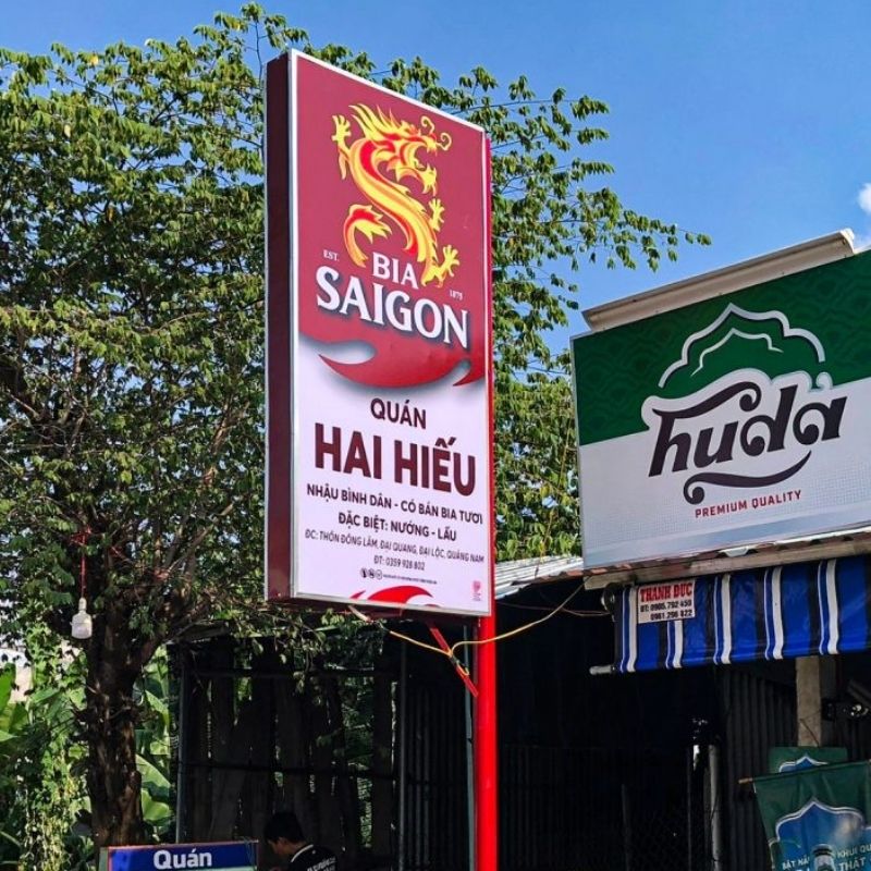 Bảng hiệu hộp đ&egrave;n đ&egrave;n qu&aacute;n nhậu in UV