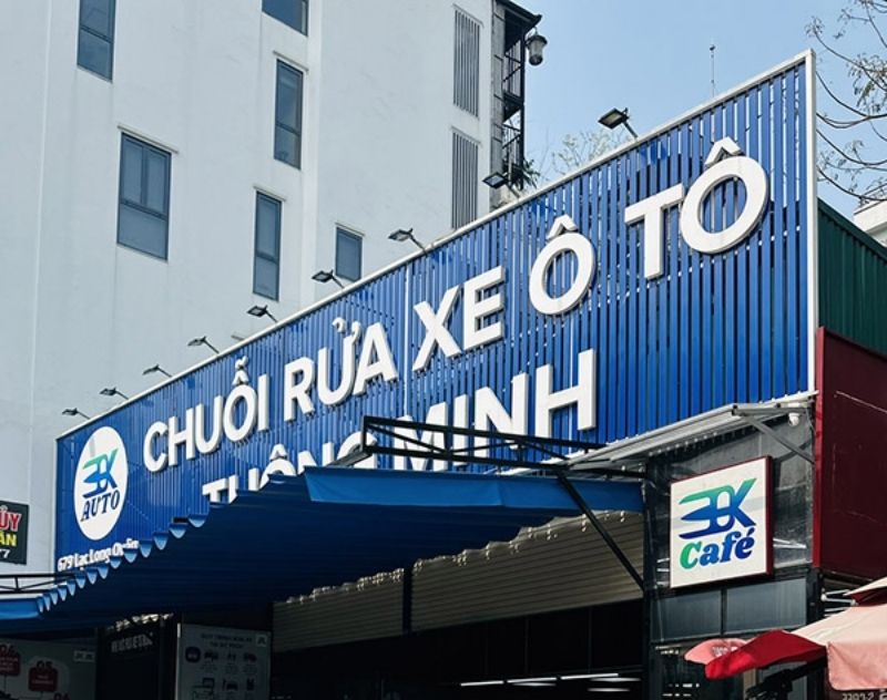 Mẫu bảng hiệu chuỗi rửa xe &ocirc; t&ocirc; th&ocirc;ng minh