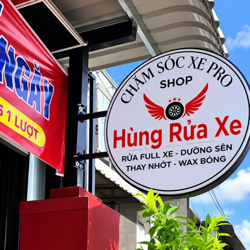 Mẫu biển vẫy quảng c&aacute;o tiệm rửa xe