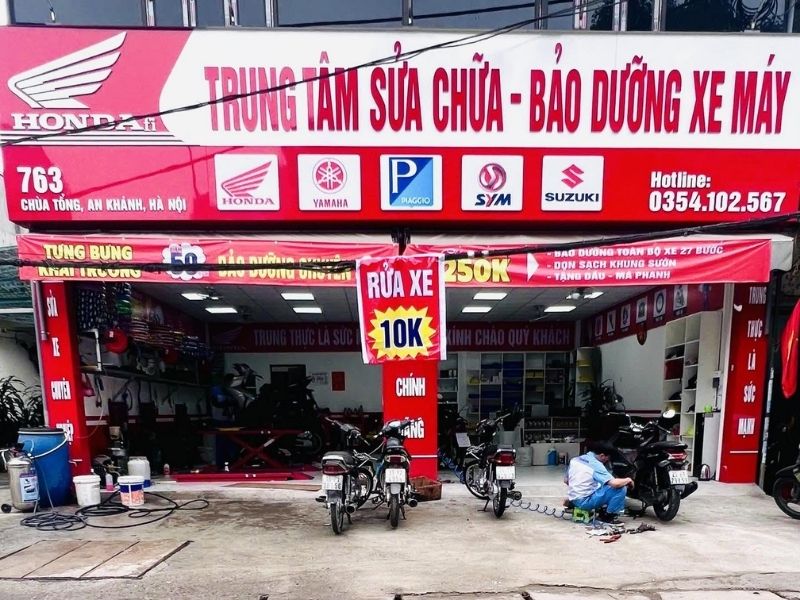 Mẫu bảng hiệu tiệm sửa xe đại l&yacute; honda
