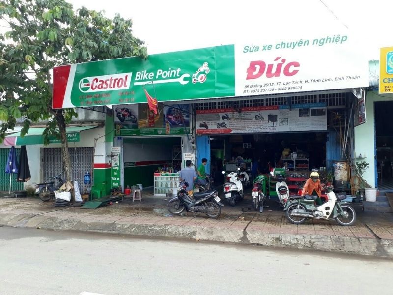 Bảng hiệu sửa xe m&aacute;y in chất liệu bạt hiflex