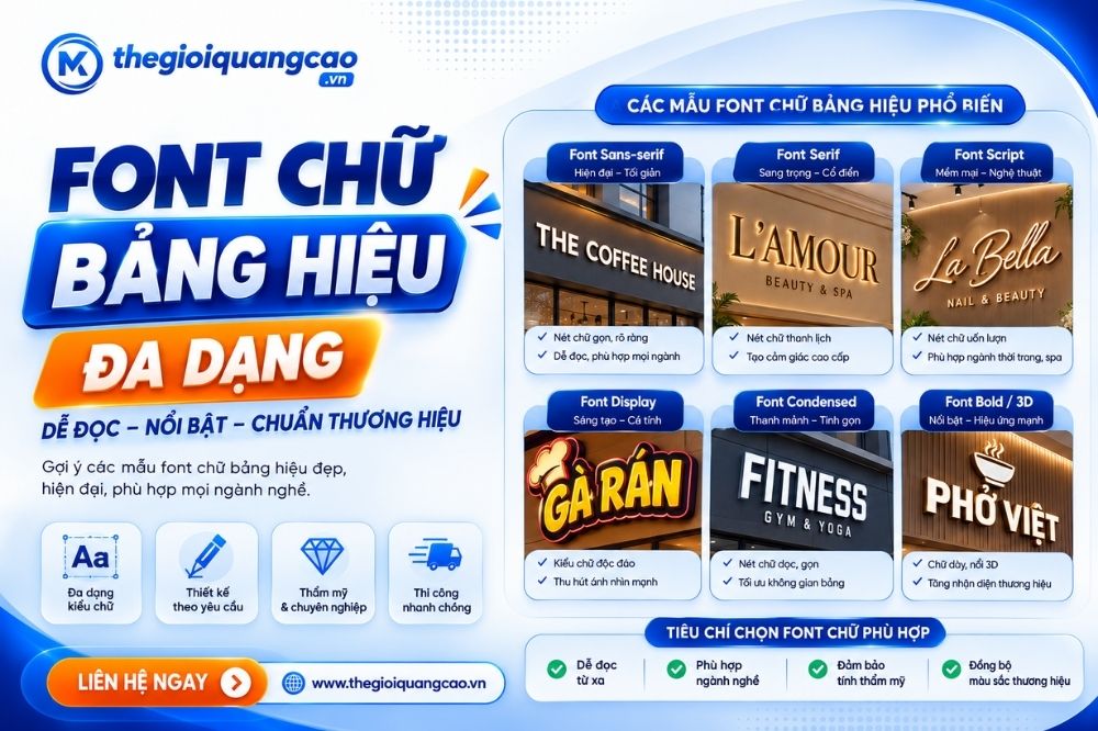 Top 14+ Font Chữ Bảng Hiệu Đẹp, Hút Khách Nhất