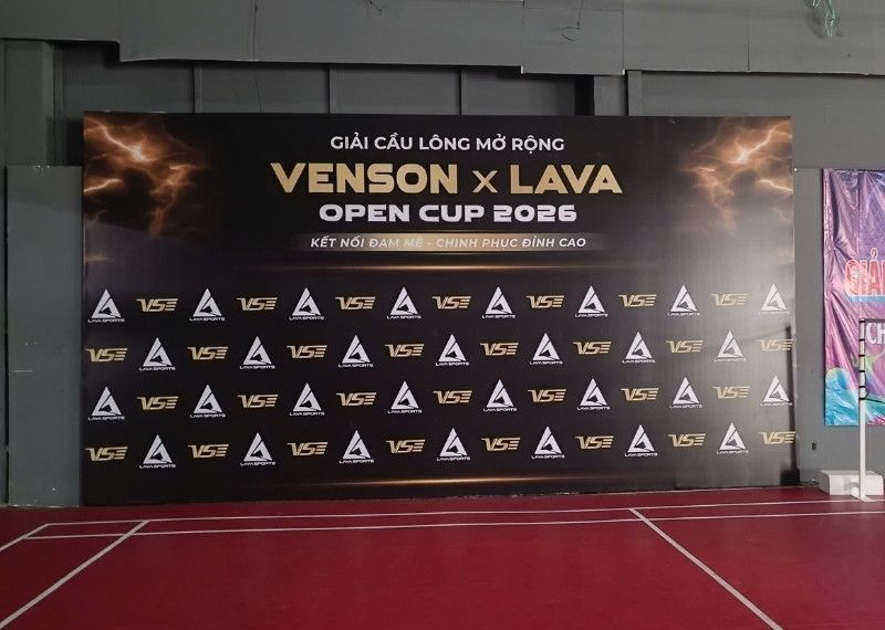 Dự án thi công backdrop giải cầu lông mở rộng