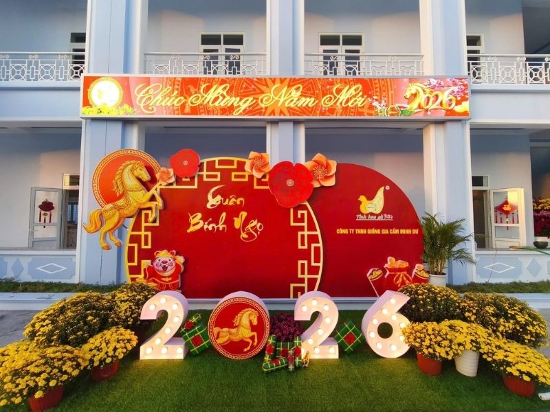 Dự án in backdrop tết xuân bính ngọ cho công ty tại quận bình thạnh