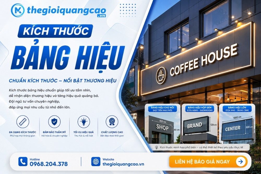 Kích Thước Bảng Hiệu Chuẩn Hút Khách & Hợp Phong Thủy