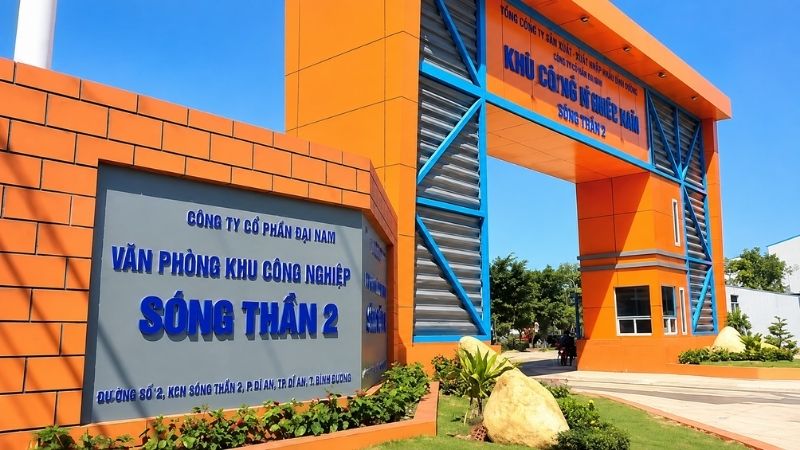Mẫu bảng hiệu đ&aacute; hoa cương khu c&ocirc;ng nghiệp s&oacute;ng thần 2