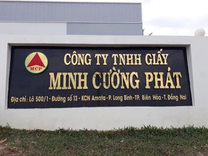Mẫu bảng hiệu đ&aacute; hoa cương cho c&ocirc;ng ty giấy minh cường ph&aacute;t