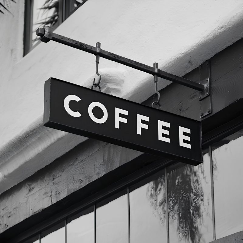 Mẫu bảng hiệu treo tường cho quán cafe