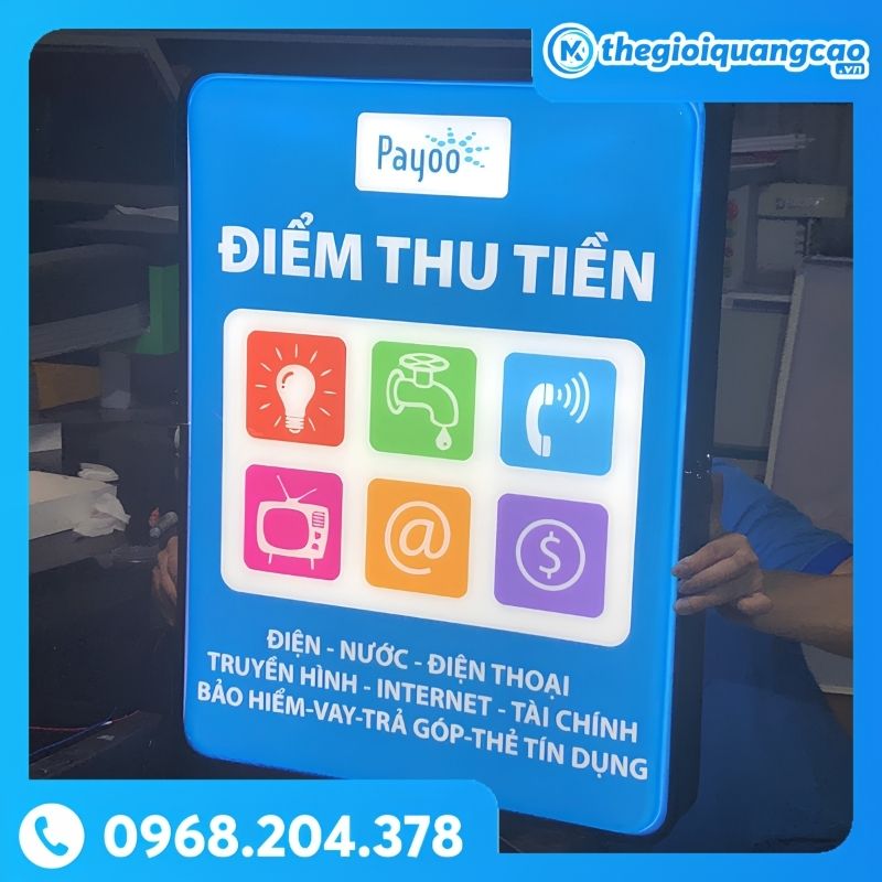 Hộp Đèn Mica Hút Nổi
